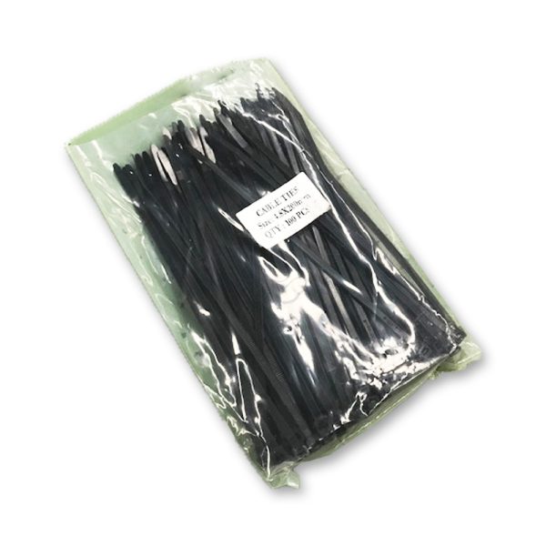 Cable Ties Black 4.8 x 200mm 100pcs/bag