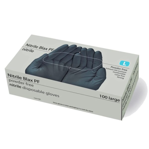 Black Nitrile Disposable Gloves Large 100pcs/Box