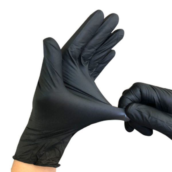 Black Nitrile Disposable Gloves Medium 100pcs/Box - Image 3