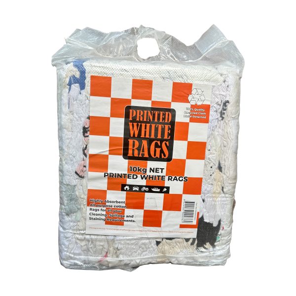 PRINTED WHITE SINGLET RAGS 10KG BAG