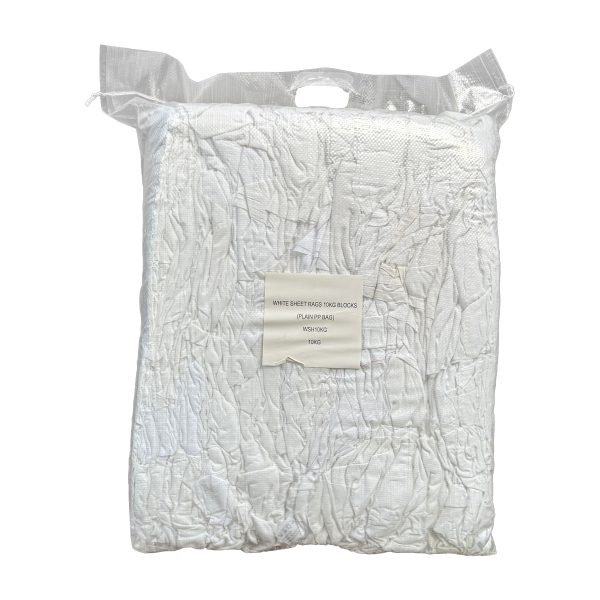 WHITE SHEETING RAGS 10KG BAG