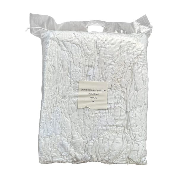 WHITE SHEETING RAGS 10KG BAG